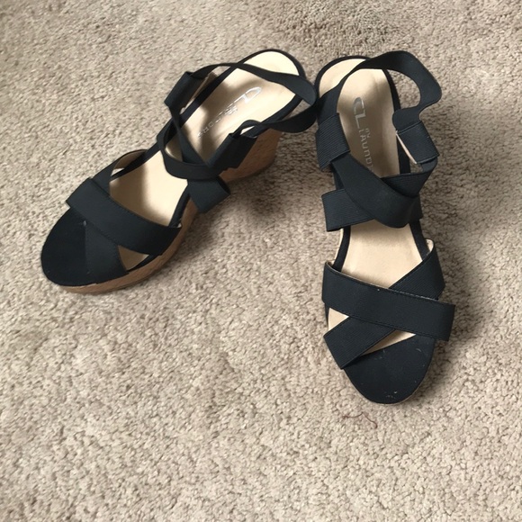 CL by Laundry Stretch Strap Wedges - Picture 1 of 6